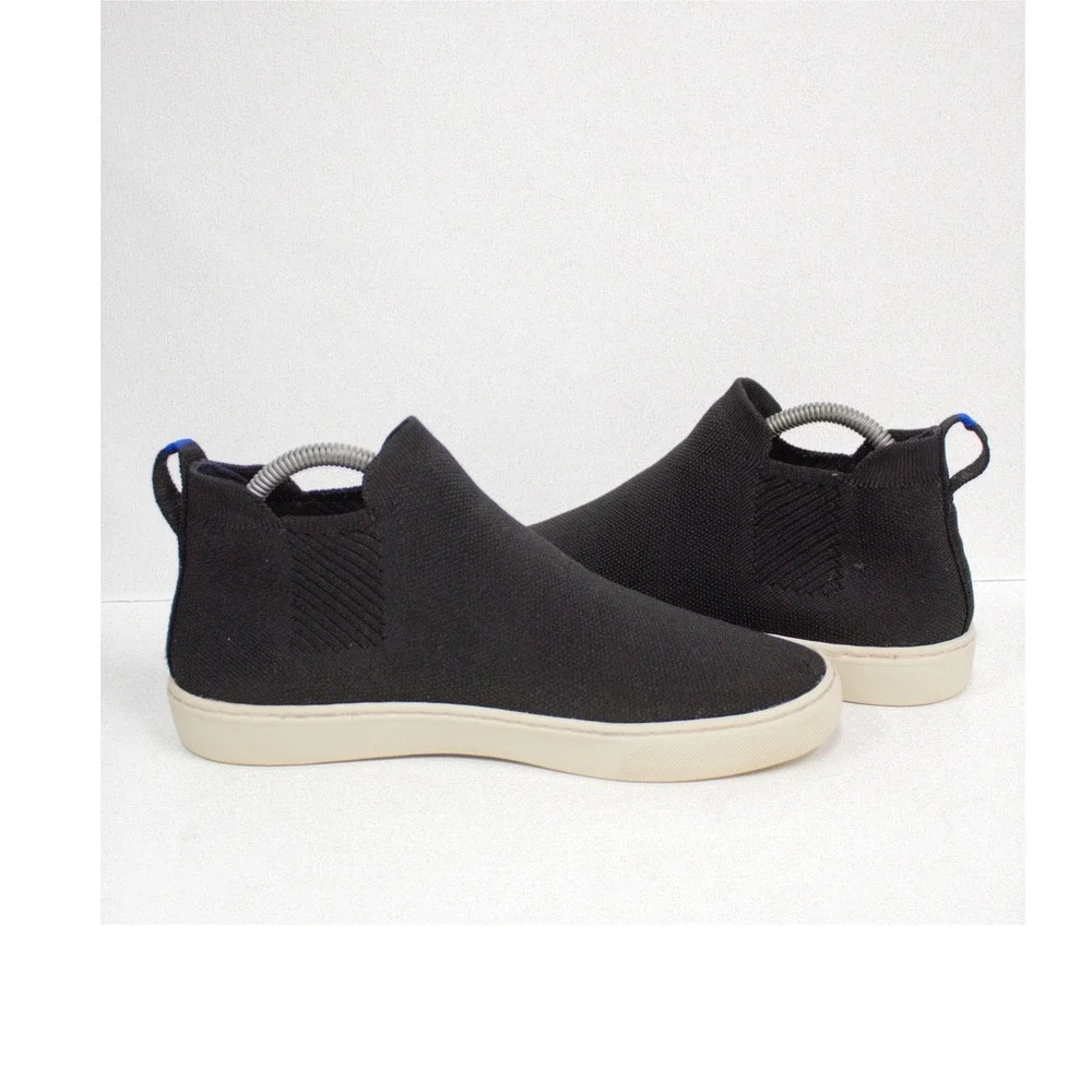 Rothy's The Chelsea Boot Size 8.5 Pull On Casual Sneaker Knit Black Stretch